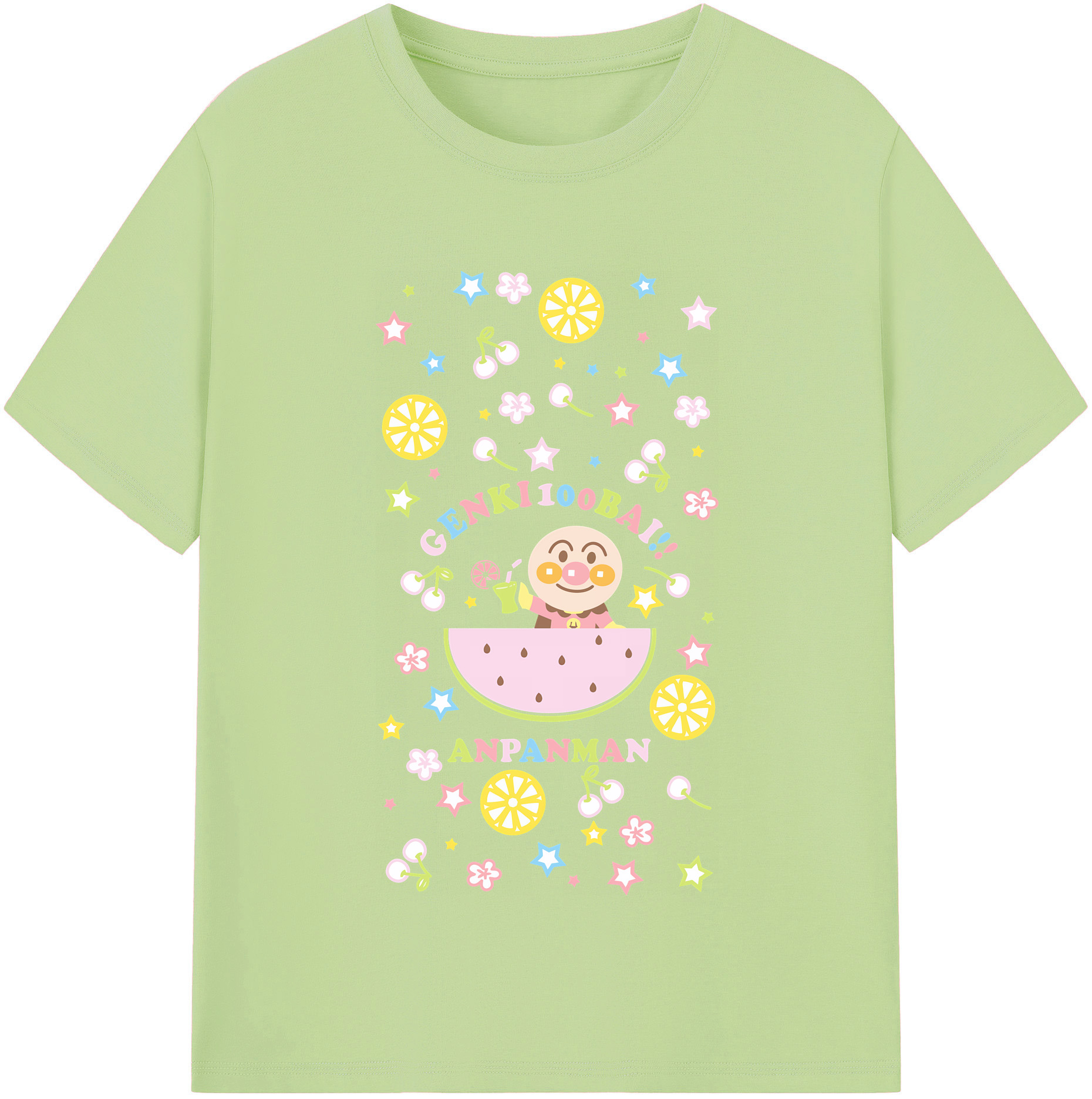 （画像用） アンパンマン Anpanman 綿100％半袖Tシャツ（フロントプリント）